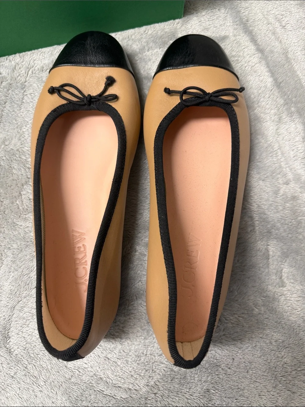 J. Crew Camel Leather Zoe Ballet with Toe Cap 8.5
